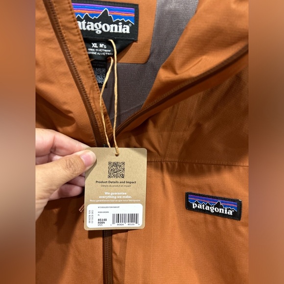 Patagonia Men's XL Boulder Fork Rain Jacket Robin Brown NWT Waterproof - Picture 9 of 10